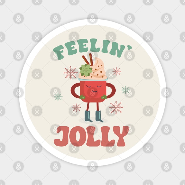 Feeling Jolly Christmas Colorful Text Magnet by i am Cuta